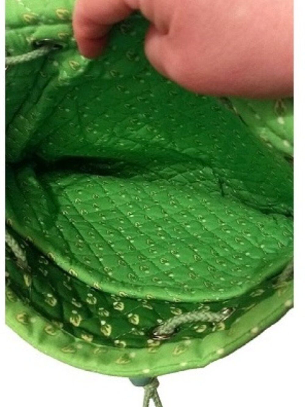 Spring Summer Green Quilted Backpack Purse - Picture 6 of 10